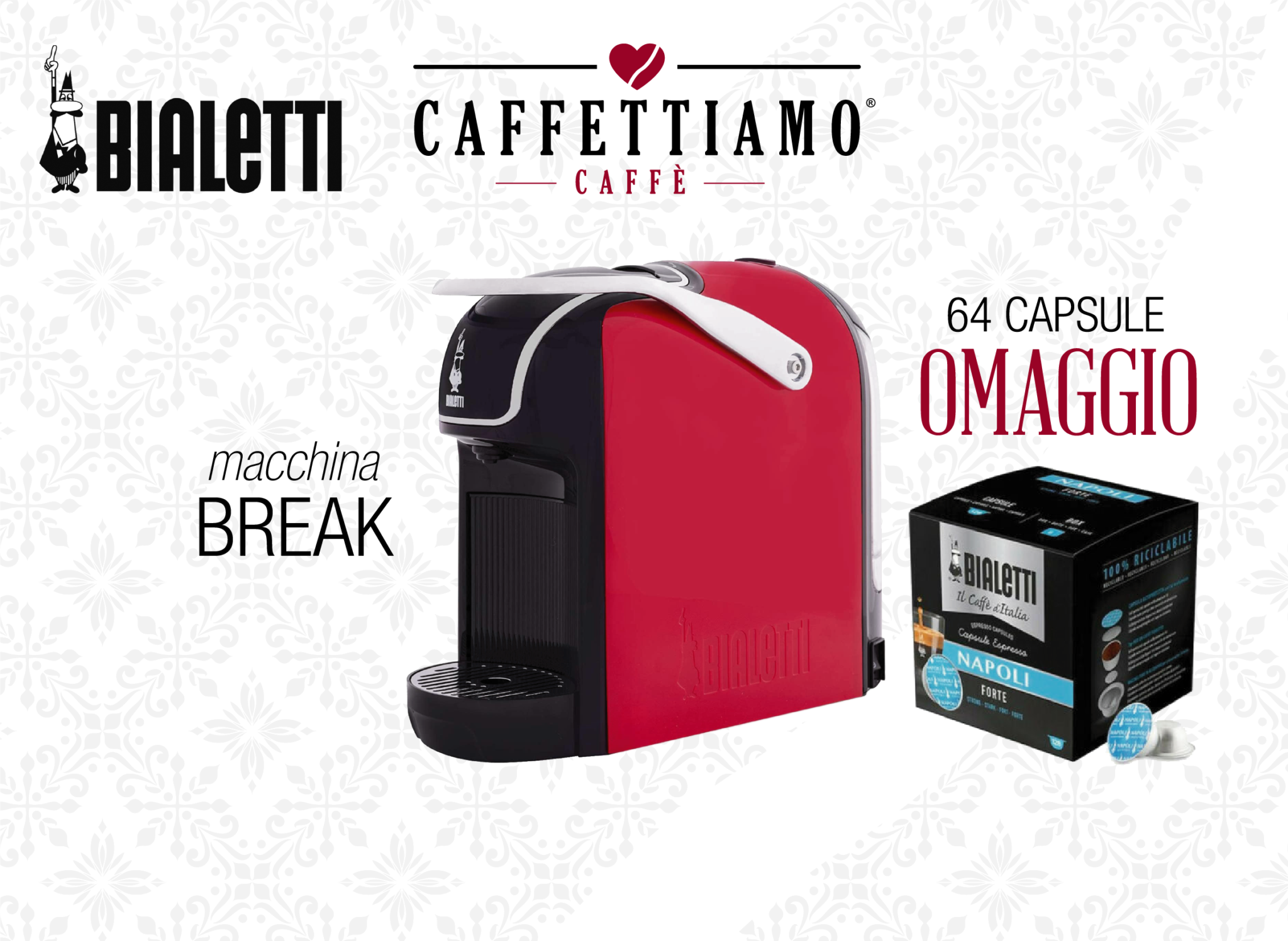 Macchina Capsule Bialetti Break Capsule Omaggio Caffettiamo Caff